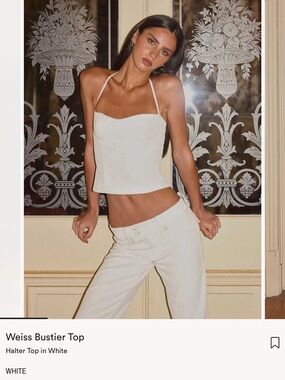 🥥🤍 White Halter Top - White Cropped Halter Top